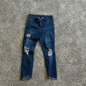 Distressed Ankle Jeans